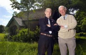 The Then Chairman, Derek Hutchinson (left) with Ron Sweeney, Telegraph & Argus, July 23rd 2009