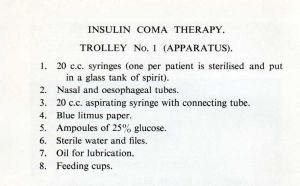 Insulin coma therapy trolley