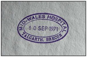 Mid Wales Hospital 1971