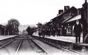 tTalgarth Station, 1908 Mr Del La Hay The Station Master On The Right